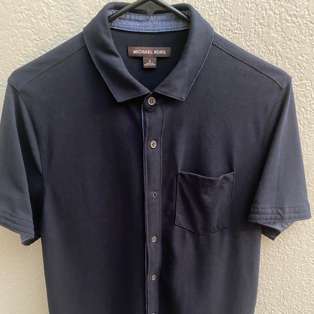 MICHAEL KORS MENS POLO BUTTON DOWN SHIRT SMALL